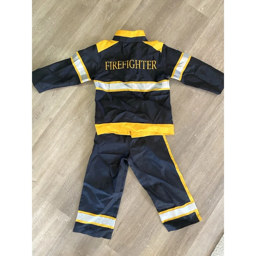 Gymboree Firefighter Halloween Costume XS 3 4 Fireman Boys Dress Up Set Outfit